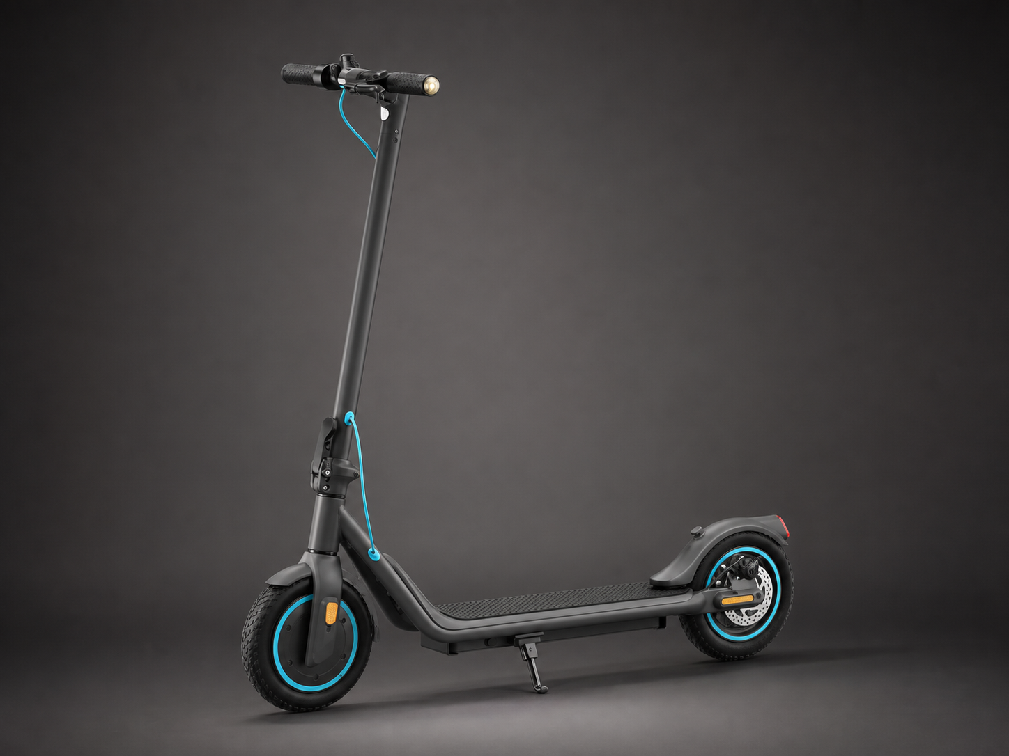 Unbranded graphite 8.5-inch urban commuter e-scooter in a premium studio